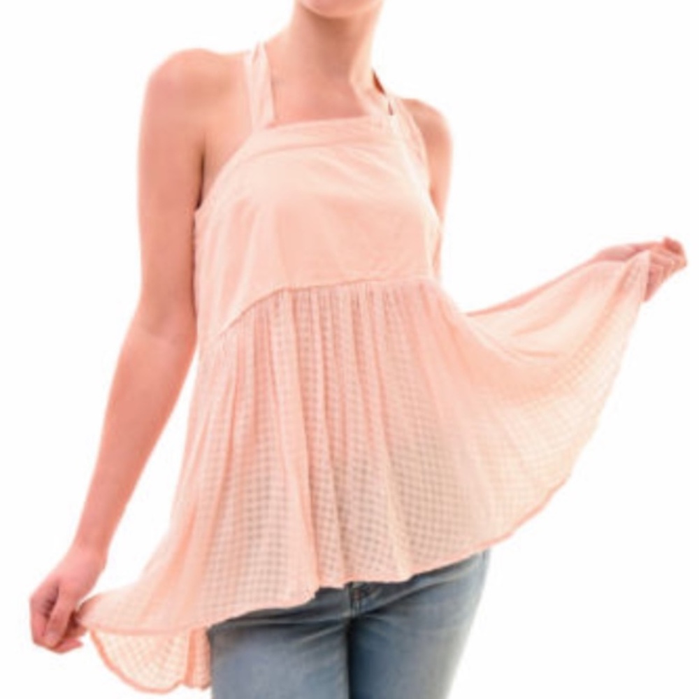 Free People Blush Pink Halter Top Sz Small
